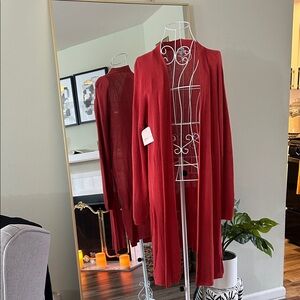 Cozy Casual coral Knit Cardigan